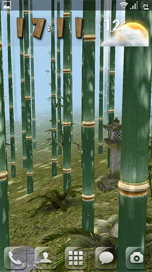Bosque de bambu 3D - baixar grátis papel de parede animado Com horas para Android.