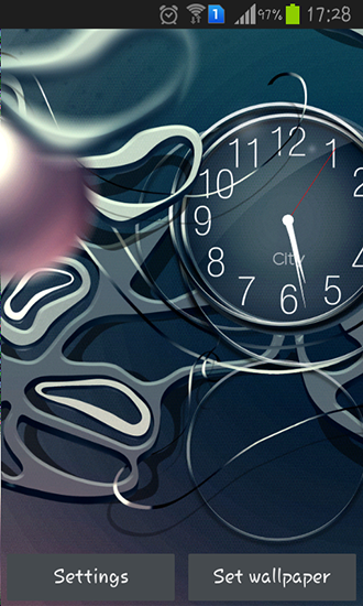 Relógio preto - baixar grátis papel de parede animado Com horas para Android.