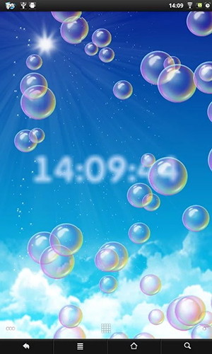 Bolhas e relógio - baixar grátis papel de parede animado Com horas para Android.