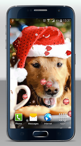 Baixar Cães de natal  - papel de parede animado gratuito para Android para desktop. 