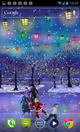 Baixar grátis o papel de parede animado Pista de gelo de Natal para celulares e tablets Android.