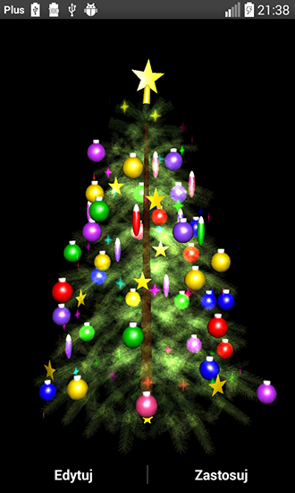 Árvore de Natal 3D - baixar grátis papel de parede animado Férias para Android.