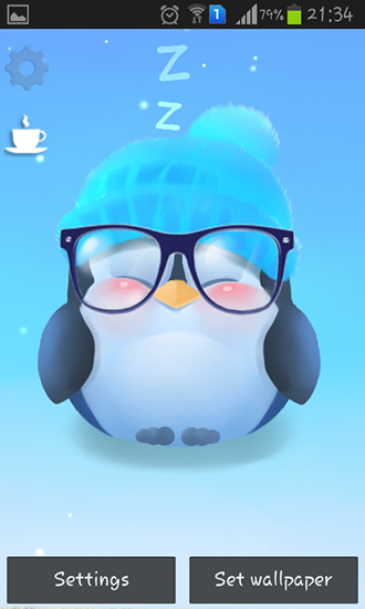 Pinguim Chubby - baixar grátis papel de parede animado Interativo para Android.