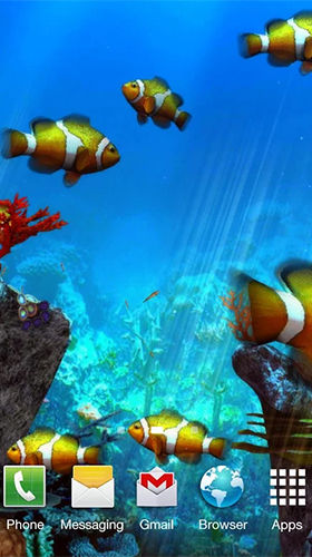 Baixar Aquário de peixes palhaços 3D  - papel de parede animado gratuito para Android para desktop. 