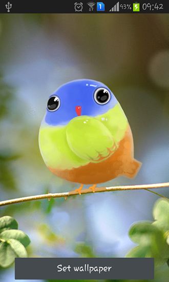 Pássaro bonito - baixar grátis papel de parede animado para Android 4.0.1.