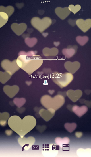 Papel de parede bonito. Corações de Bokeh - baixar grátis papel de parede animado para Android 4.3.
