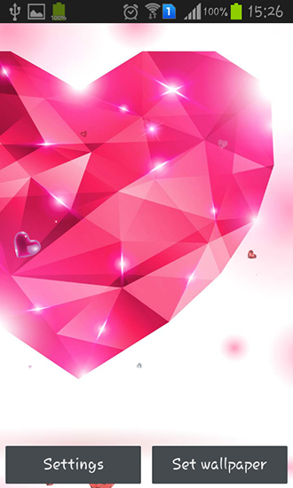 Corações do diamante - baixar grátis papel de parede animado para Android 4.0.4.