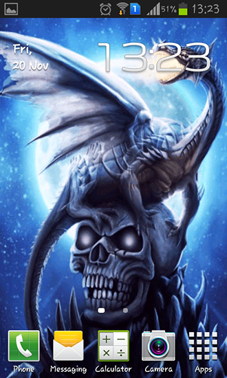 Dragão no crânio - baixar grátis papel de parede animado Fantasia para Android.
