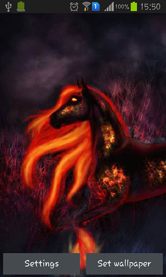 Cavalo do fogo - baixar grátis papel de parede animado Fantasia para Android.