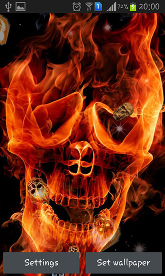 Baixar grátis o papel de parede animado Crânios em chamas para celulares e tablets Android.