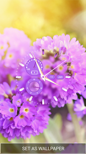 Baixar Relógio de flores  - papel de parede animado gratuito para Android para desktop. 