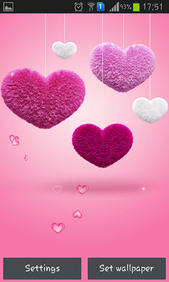 Corações macios - baixar grátis papel de parede animado Plano de fundo para Android.