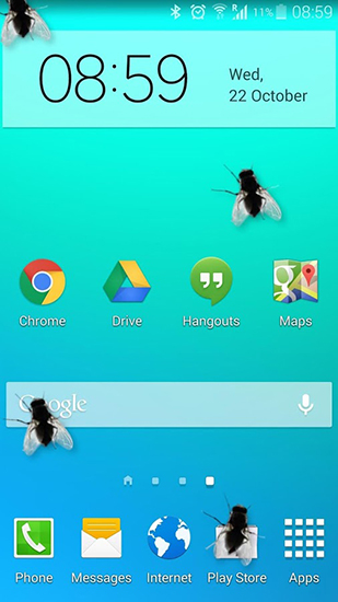 Mosca no celular - baixar grátis papel de parede animado Interativo para Android.