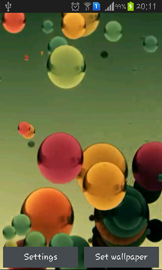 Bolas coloridas voadoras - baixar grátis papel de parede animado Abstrato para Android.