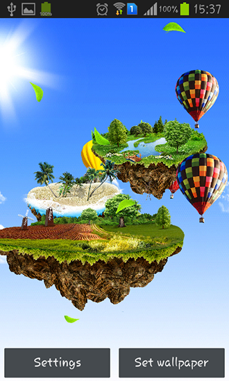 Ilhas voadoras - baixar grátis papel de parede animado para Android 4.0.4.