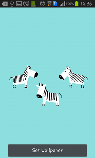 Zebra engraçado - baixar grátis papel de parede animado para Android 4.4.2.