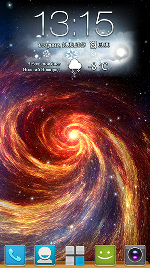Pacote Galáxia - baixar grátis papel de parede animado Com horas para Android.