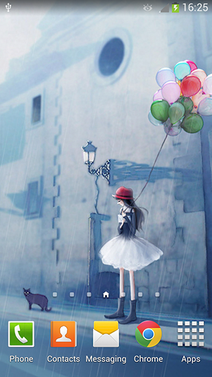 A menina e o dia chuvoso - baixar grátis papel de parede animado Meninas para Android.