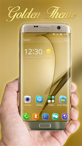 Baixar Tema de ouro para Samsung Galaxy S8 Plus  - papel de parede animado gratuito para Android para desktop. 