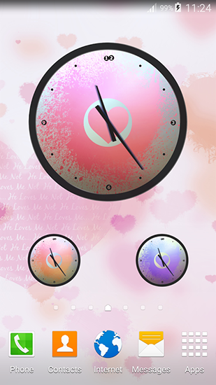 Amor: Relógio - baixar grátis papel de parede animado Com horas para Android.