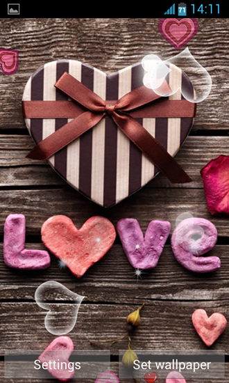 Corações do amor - baixar grátis papel de parede animado Férias para Android.