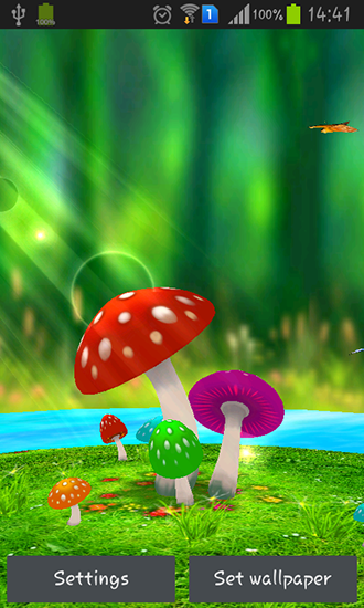 Baixar grátis o papel de parede animado Cogumelos 3D para celulares e tablets Android.