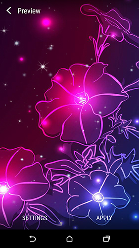 Flores de néon - baixar grátis papel de parede animado Flores para Android.
