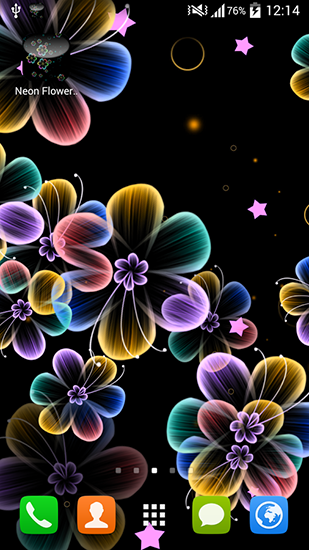 Flores de néon - baixar grátis papel de parede animado Interativo para Android.