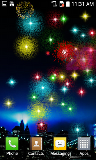 Fogos de artifício de Ano Novo 2016 - baixar grátis papel de parede animado Férias para Android.