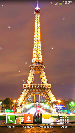 Noite em Paris - baixar grátis papel de parede animado Arquitetura para Android.