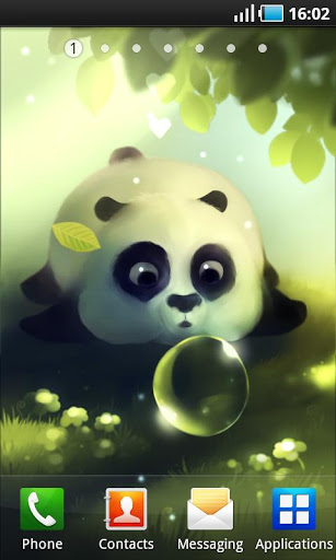 Baixar grátis o papel de parede animado Panda bolinho para celulares e tablets Android.