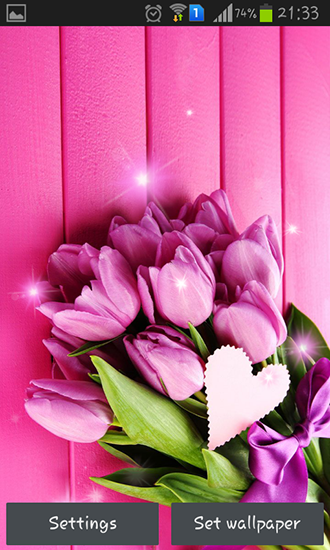 Tulipas cor de rosa - baixar grátis papel de parede animado Flores para Android.