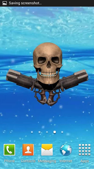 Crânio do pirata - baixar grátis papel de parede animado Com horas para Android.