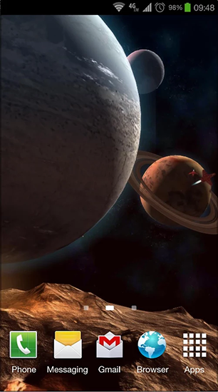 Baixar grátis o papel de parede animado Na órbita dos planetas 3D para celulares e tablets Android.
