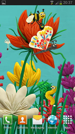 Flores da primavera de Plasticine - baixar grátis papel de parede animado Interativo para Android.