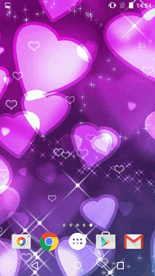 Corações roxos - baixar grátis papel de parede animado para Android 4.1.1.