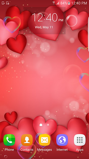 Baixar grátis o papel de parede animado Amor vermelho e dourado para celulares e tablets Android.