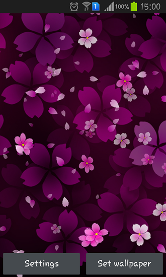 Flores de Sakura caindo - baixar grátis papel de parede animado Interativo para Android.