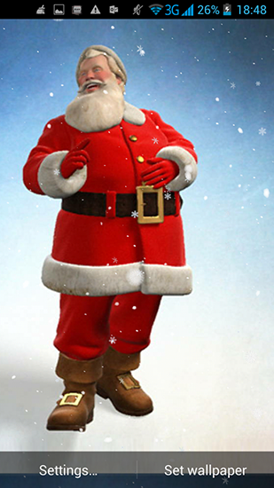Baixar grátis o papel de parede animado Papai Noel 3D para celulares e tablets Android.