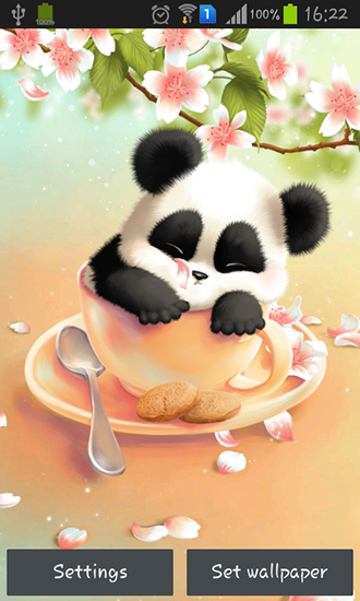 Panda sonolento - baixar grátis papel de parede animado Animais para Android.