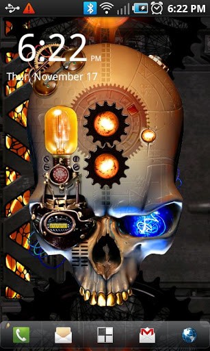 Crânio de Steampunk - baixar grátis papel de parede animado Interativo para Android.