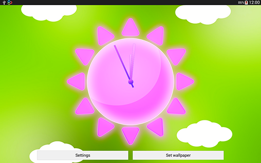 Relógio com tempo ensolarado - baixar grátis papel de parede animado Plano de fundo para Android.