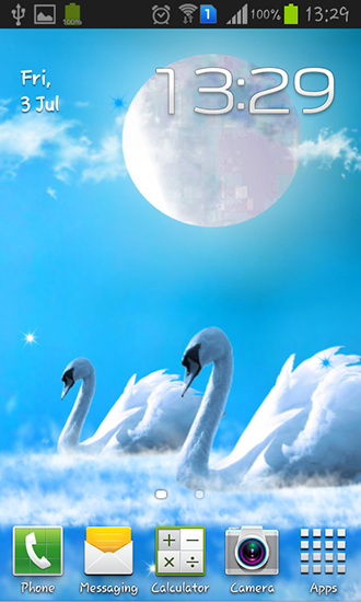 Cisnes apaixonados: Brilho - baixar grátis papel de parede animado Animais para Android.