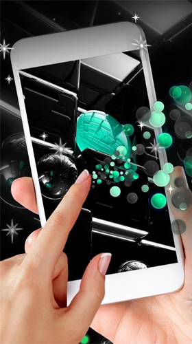 Baixar Bola de vidro de néon tecnológica  - papel de parede animado gratuito para Android para desktop. 