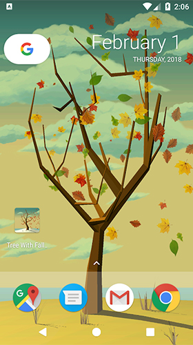 Baixar Árvore com folhas caindo  - papel de parede animado gratuito para Android para desktop. 