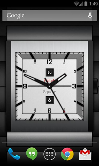 Relógio Quadrado Leve - baixar grátis papel de parede animado para Android 4.2.2.