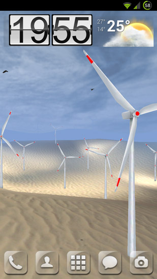 As turbinas de vento 3D - baixar grátis papel de parede animado 3D para Android.