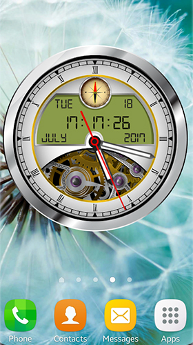 Captura de tela do Relógio analógico 3D  em telefone celular ou tablet.