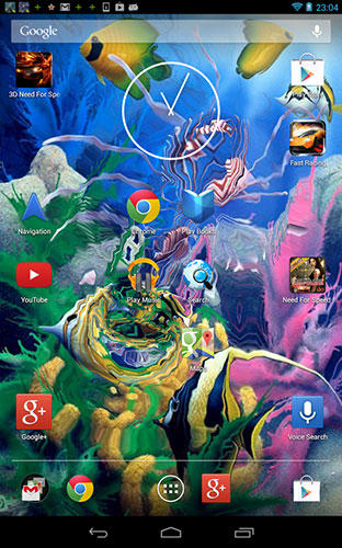 Captura de tela do Aquário 3D  em telefone celular ou tablet.