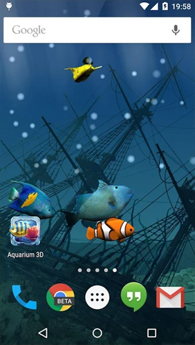 Captura de tela do Aquário  em telefone celular ou tablet.